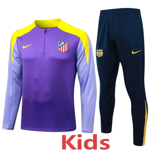 25-26 ATM Purple Kids Half Pull Tracksuit #E25136(童装)(半拉链)