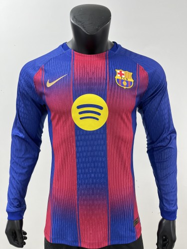 25-26 BAR Home Long Sleeve Player Version Soccer Jersey (长袖球员)
