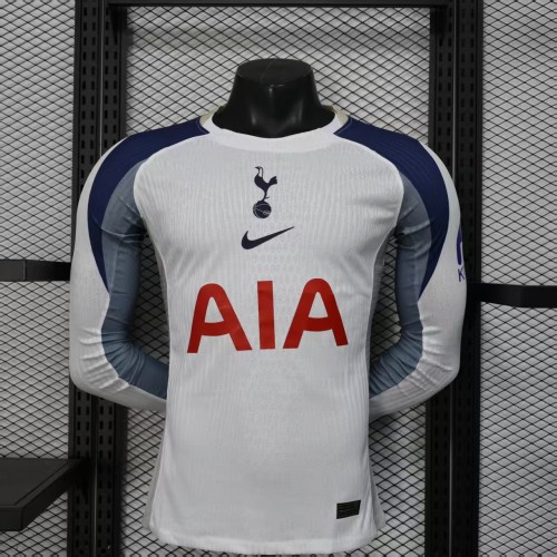 25-26 TOT Home Long Sleeve Player Version Soccer Jersey (长袖球员前带广告)