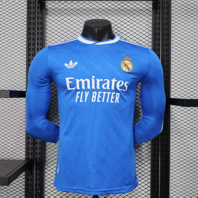 25-26 RMA Second Away Long Sleeves Player Version Soccer Jersey