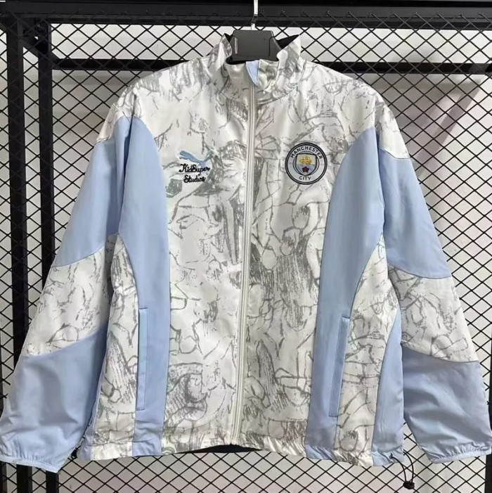 25-26 Man City Blue & White Double Sided Windbreaker(双面风衣）