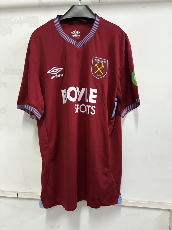 25-26 West Ham Home Fans Soccer Jersey