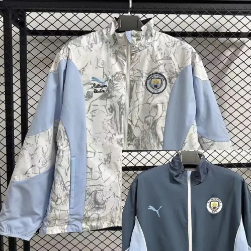 25-26 Man City Blue & White Double Sided Windbreaker(双面风衣）