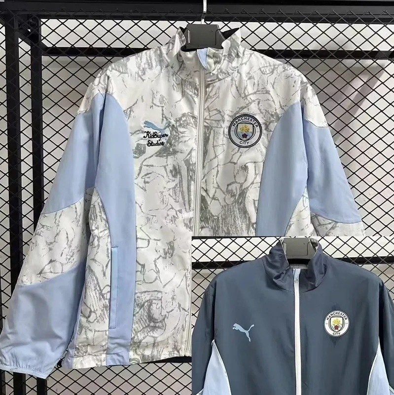 25-26 Man City Blue & White Double Sided Windbreaker(双面风衣）