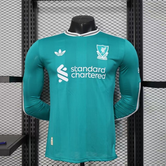 25-26 LIV Second Away Player Version Long Sleeves Soccer Jersey