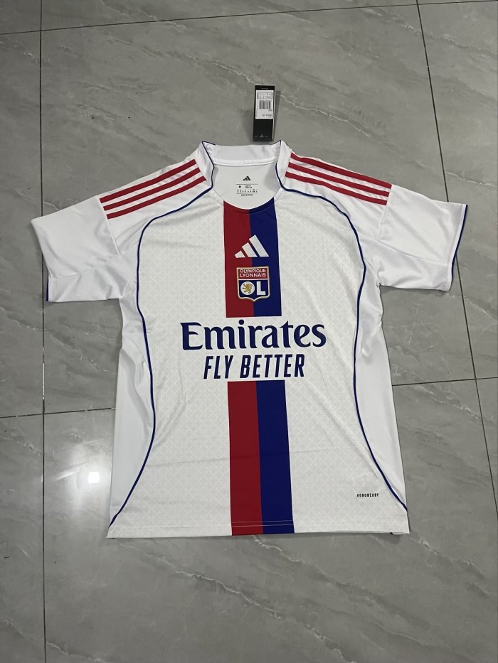 25-26 Lyon Home Fans Soccer Jersey