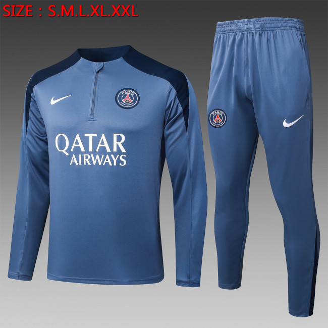 25-26 PSG Grey Half Pull Tracksuit (半拉链)