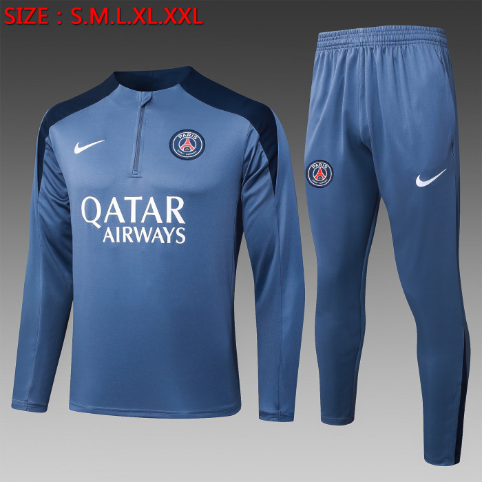 25-26 PSG Grey Half Pull Tracksuit (半拉链)