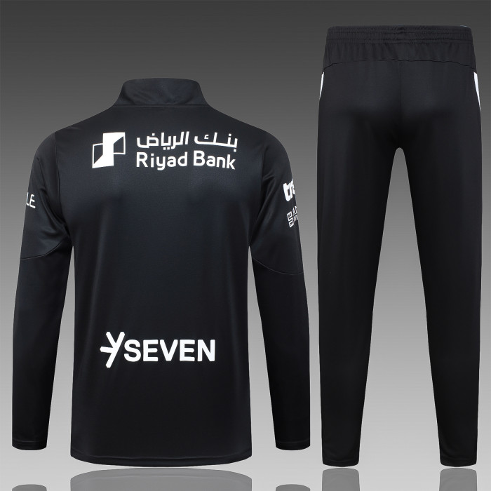 25-26 Al-Hilal Black Half Pull Tracksuit (半拉链)