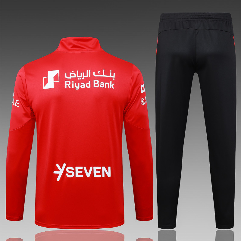 25-26 Al-Hilal Red Kids Half Pull Tracksuit (半拉链)