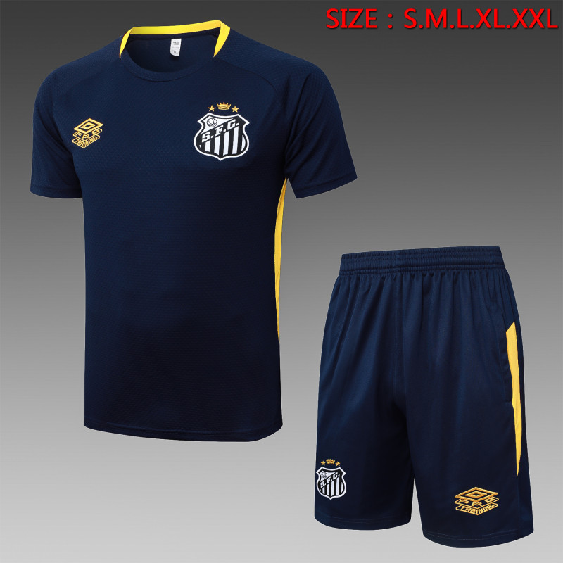 25-26 Santos Dark Blue Training Short Suit