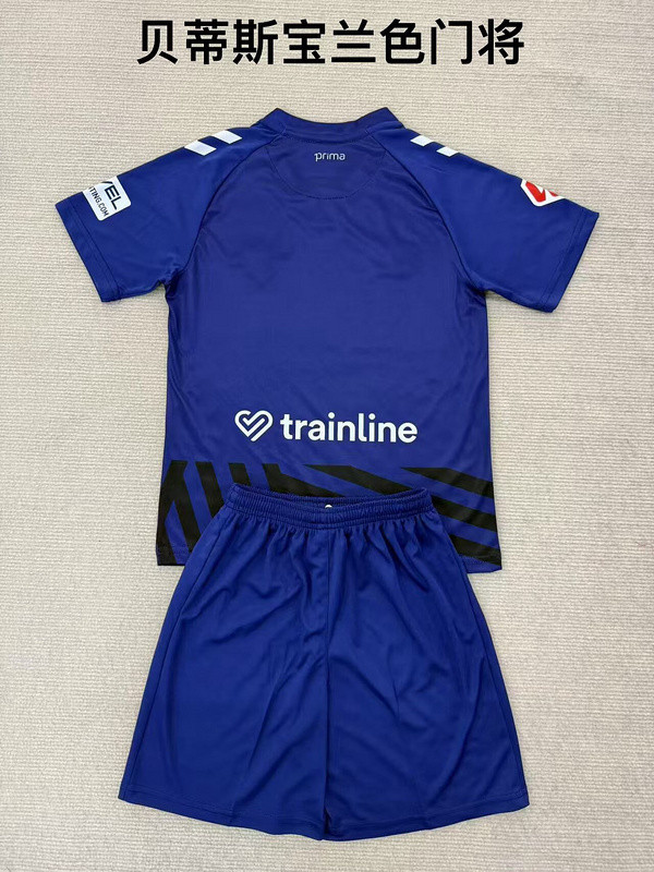 25-26 Betis goalkeeper Royal Blue Kids Soccer Jersey