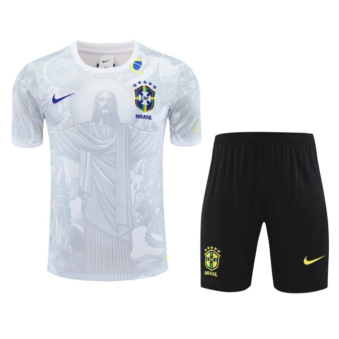 25-26 Brazil White Training Short Suit