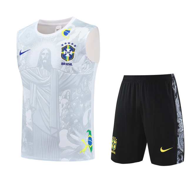 25-26 Brazil White Tank top and shorts suit