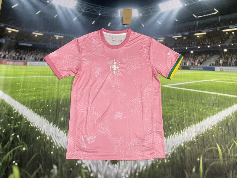 25-26  Brazil Pink Fans Soceer Jersey