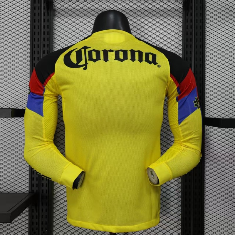 25-26 Club America Home Long Sleeve Player Version Soccer Jersey