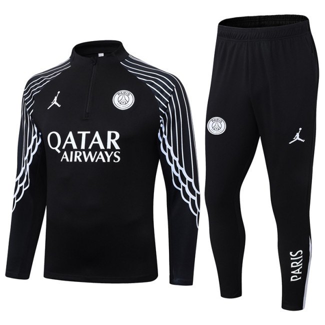 25-26 PSG Black Half Pull Tracksuit (半拉链)