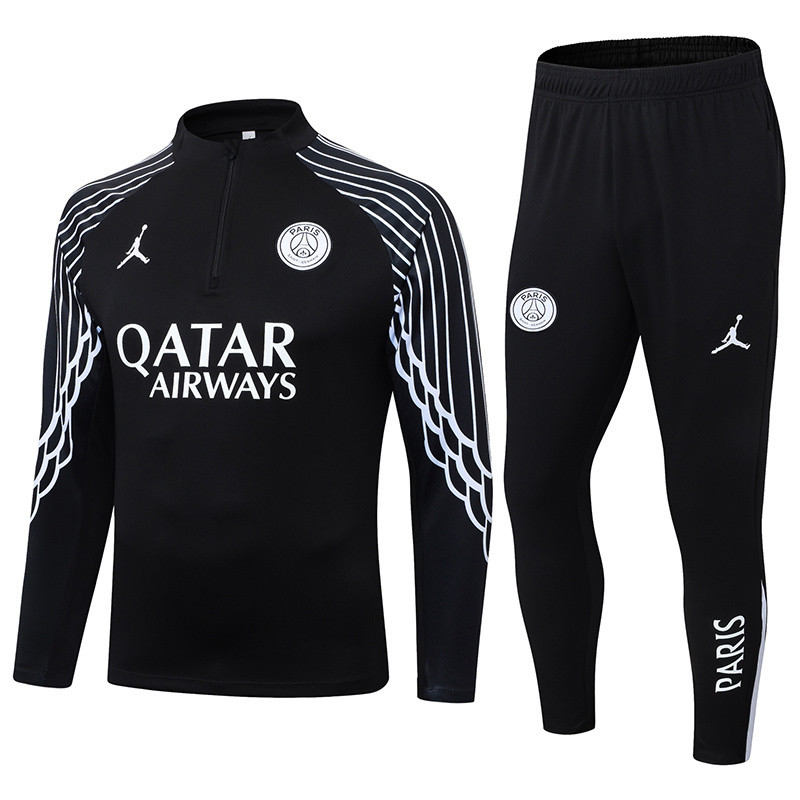 25-26 PSG Black Half Pull Tracksuit (半拉链)