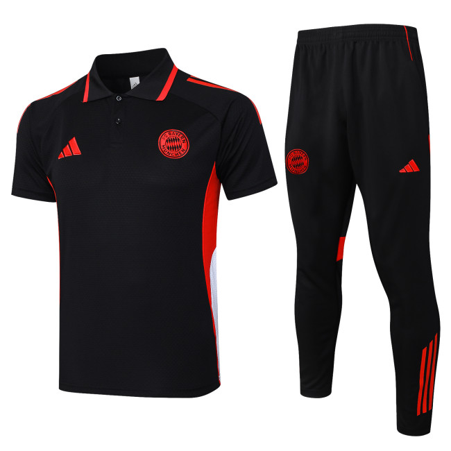 25-26 Bayern Black Polo Tracksuit