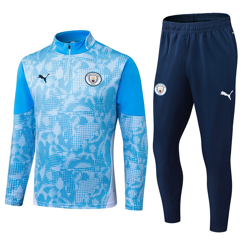 25-26 Man City Blue Half Pull Tracksuit (半拉链)