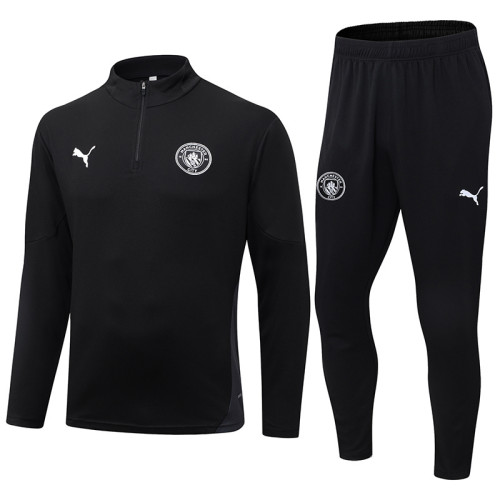 25-26 Man City Black Half Pull Tracksuit (半拉链)