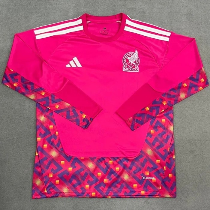 25-26 Mexico Pink Goalkeeper Long Sleeves Soccer Jersey