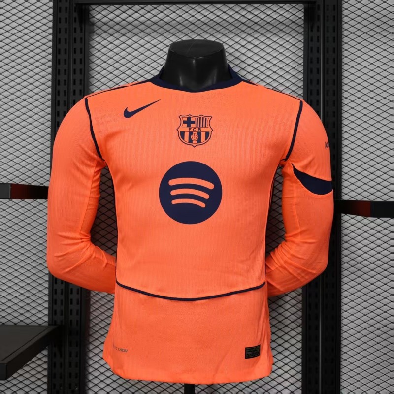 25-26 BAR Second Away Long Sleeve Player Version Soccer Jersey (长袖球员)