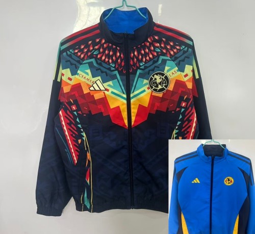 25-26 Club America Blue & Black Double Sided Windbreaker (双面风衣)