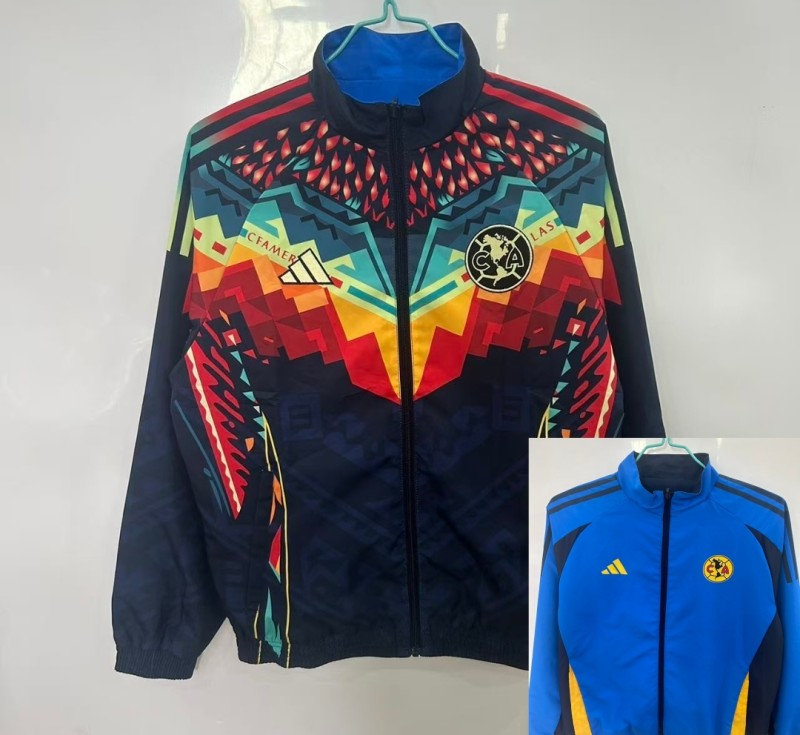 25-26 Club America Blue & Black Double Sided Windbreaker (双面风衣)