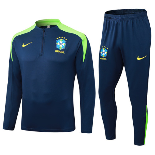 25-26 Brazil Royal Blue Half Pull Tracksuit (半拉链)