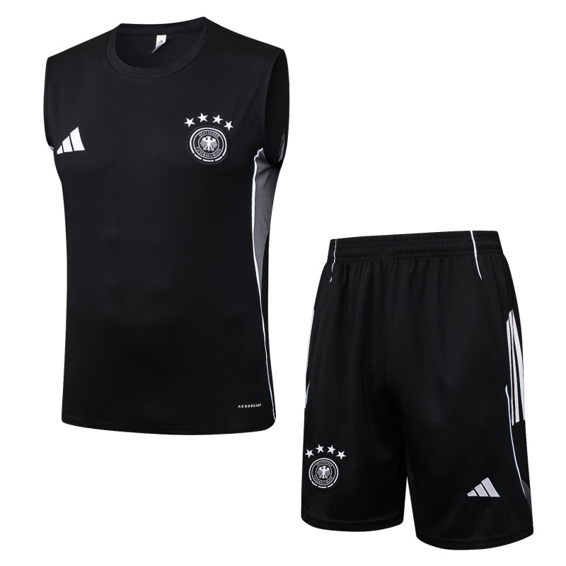 25-26 Germany Black Tank top and shorts suit