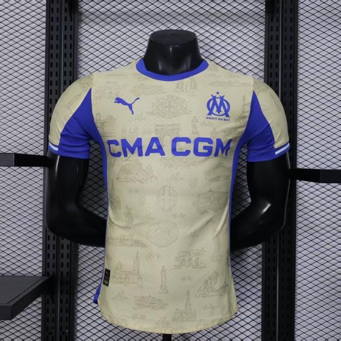 25-26 Marseille Earthy Yellow Player Version Soccer Jersey