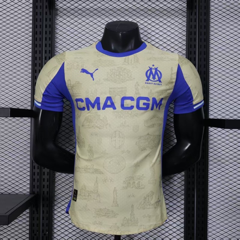 25-26 Marseille Earthy Yellow Player Version Soccer Jersey