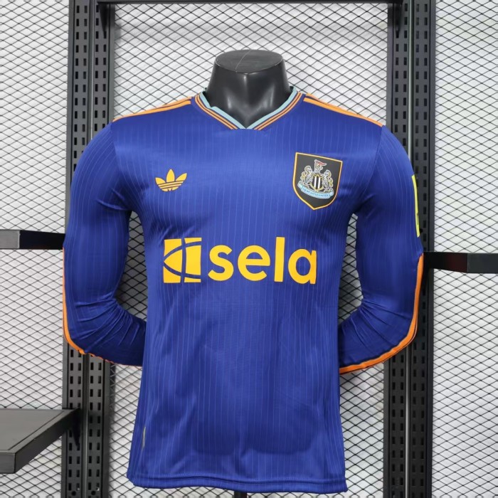 25-26 Newcastle Second Away Long Sleeves Player Version Soccer Jersey