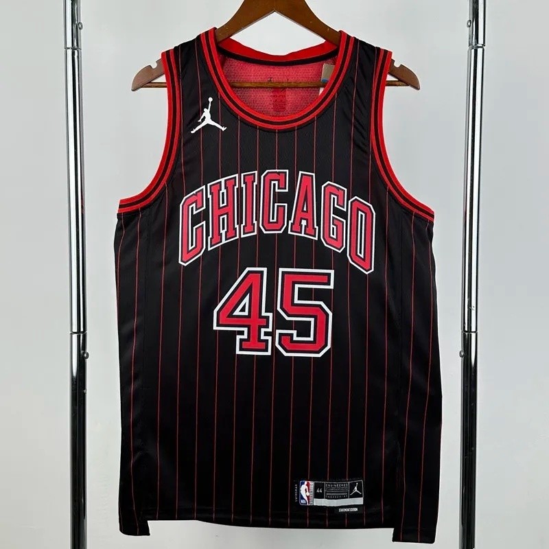 25-26 BULLS JORDAN #45 Black Top Quality NBA Jersey