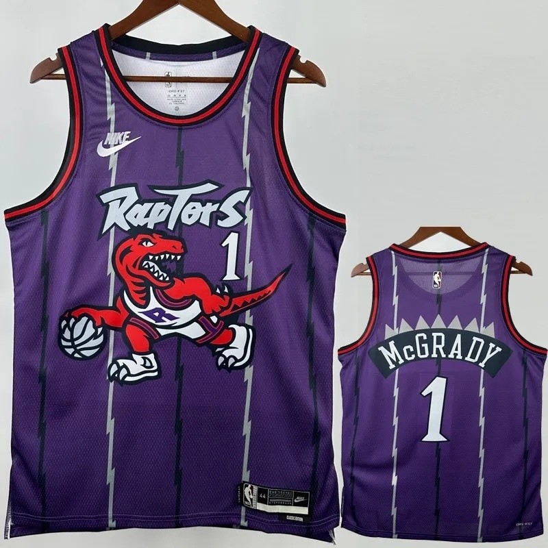 Raptors McGRADY #1 Purple Retro Top Quality Hot Pressing NBA Jersey