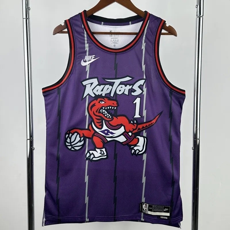 Raptors McGRADY #1 Purple Retro Top Quality Hot Pressing NBA Jersey