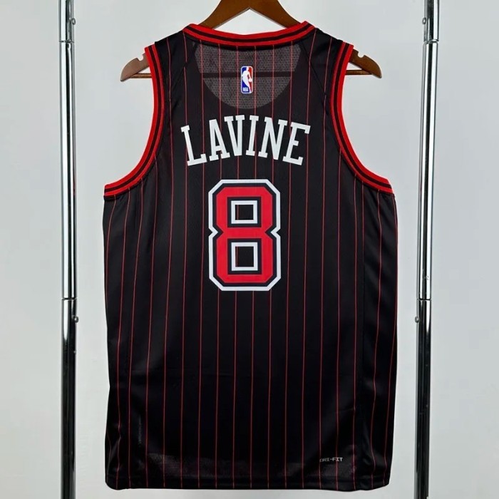 25-26 BULLS LAVINE #8 Black Top Quality  NBA Jersey