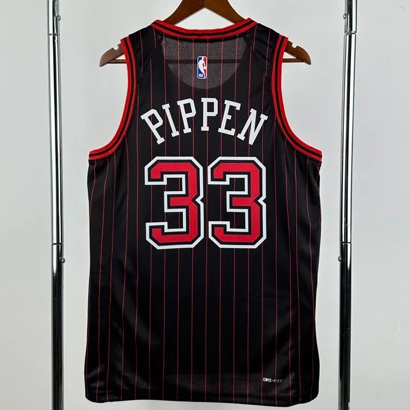 25-26 BULLS PIPPEN #33 Black Top Quality NBA Jersey