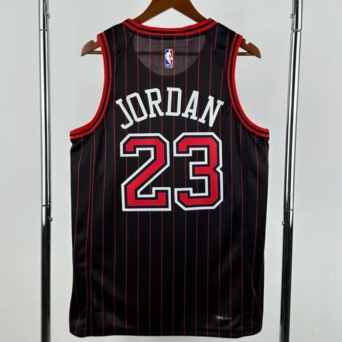 25-26 BULLS JORDAN #23 Black Top Quality  NBA Jersey