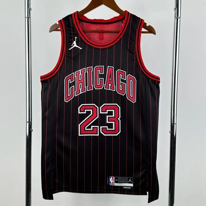 25-26 BULLS JORDAN #23 Black Top Quality  NBA Jersey
