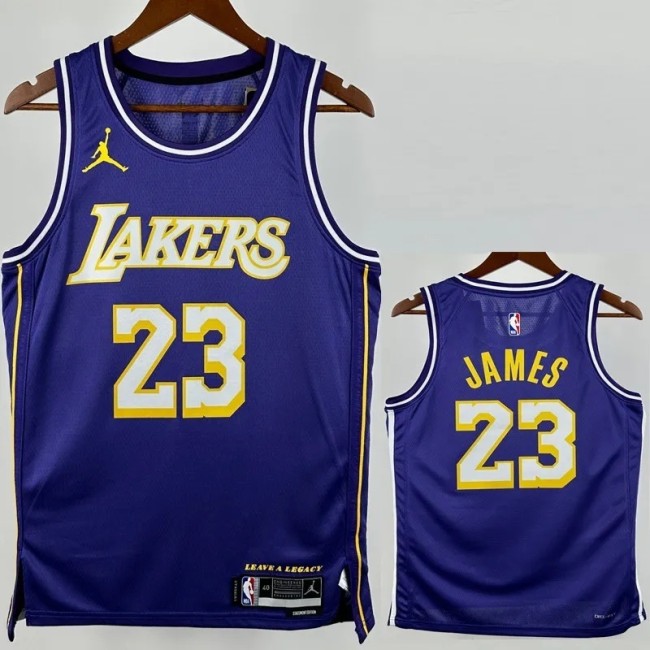 25-26 LAKERS JAMES #23 Purple Top Quality NBA Jersey