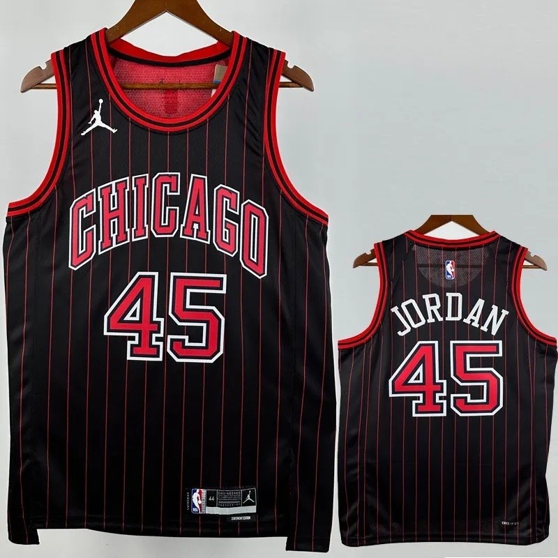 25-26 BULLS JORDAN #45 Black Top Quality NBA Jersey