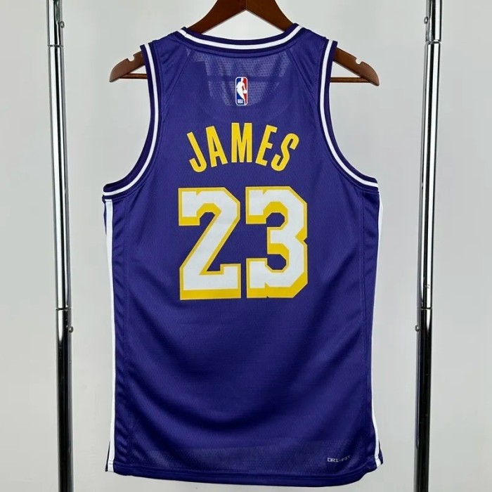 25-26 LAKERS JAMES #23 Purple Top Quality NBA Jersey