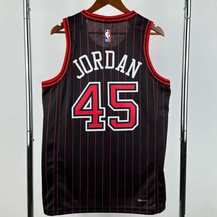 25-26 BULLS JORDAN #45 Black Top Quality NBA Jersey