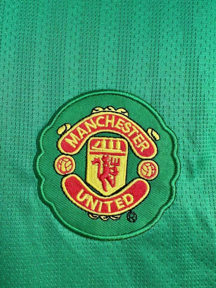 2007-08 Man Utd Green Goalkeeper Long Sleeve Retro Soccer Jersey (长袖)