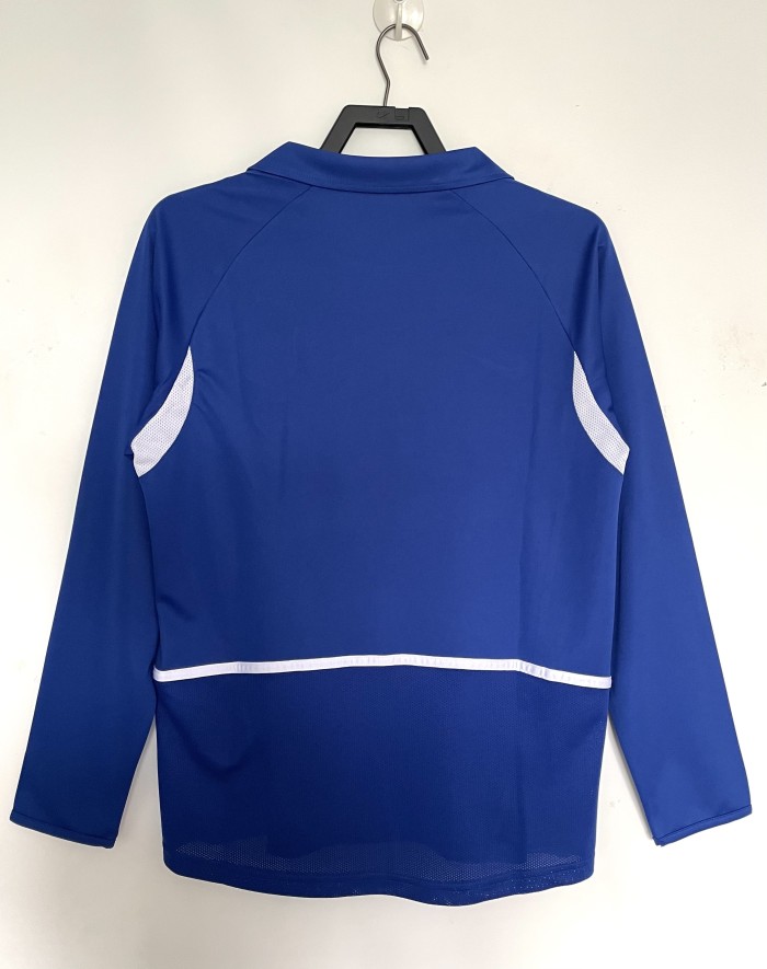 2002 Brazil Away Retro Long Sleeves Soccer Jersey