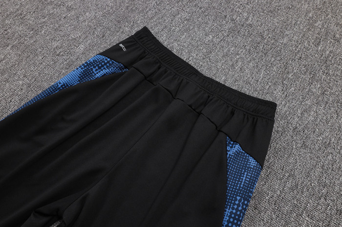 25-26 Marseille Black-Blue Half Pull Tracksuit (半拉链)