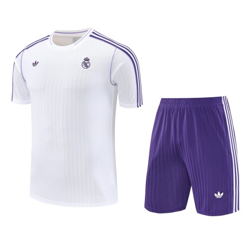 25-26 RMA White Purple Training Short Suit