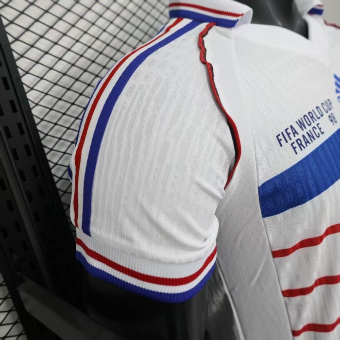 1998 France Away Retro Player Version Soccer Jersey(右胸带小字)